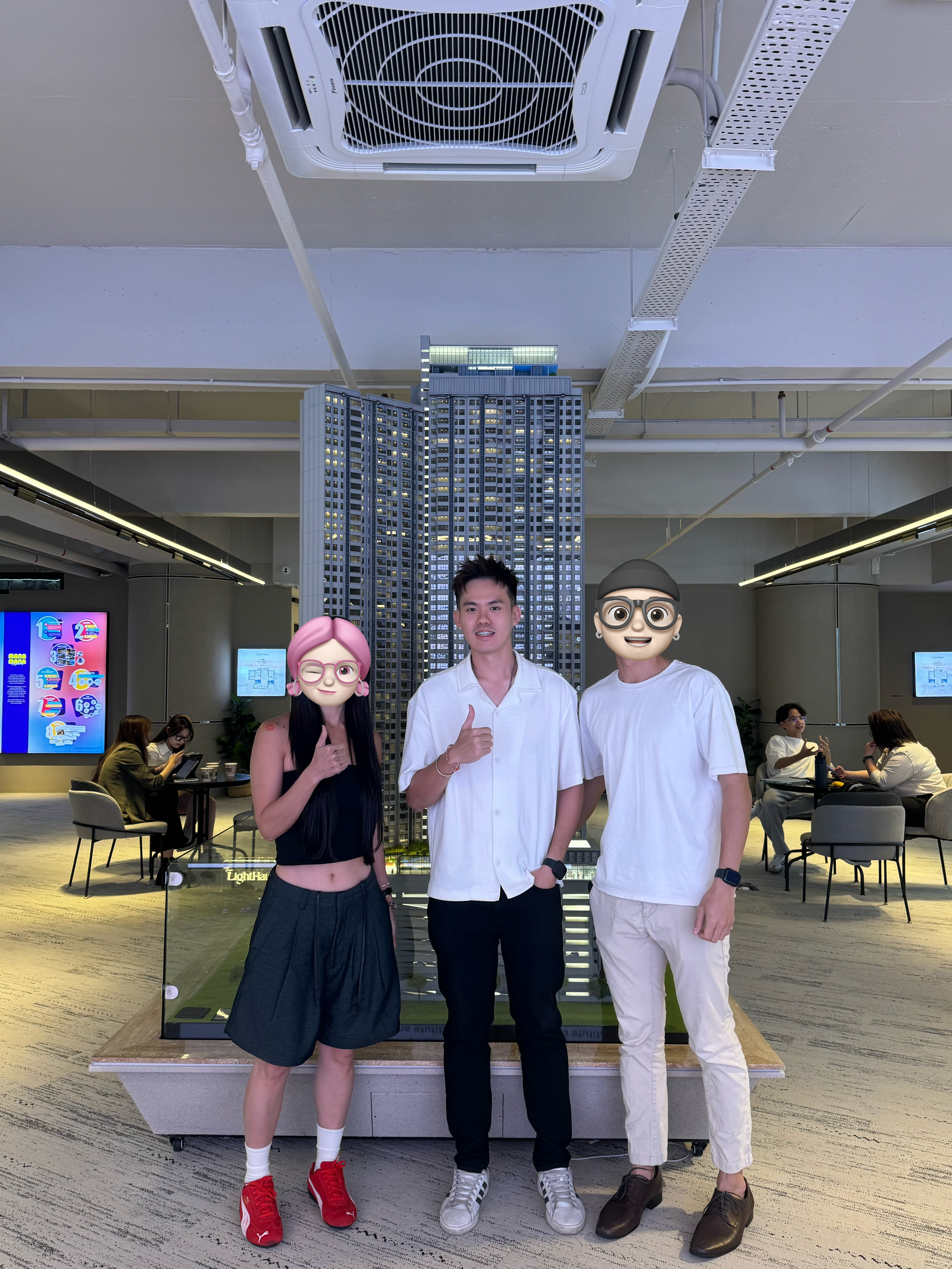 James with clients during a property viewing