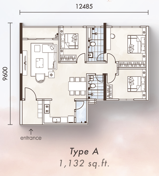 Alton Sky Villas Type A floor plan