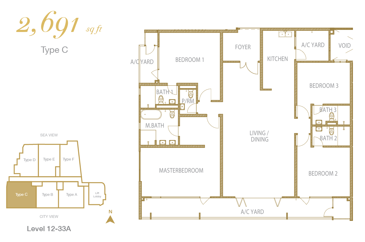 Cantonment Residence Type C floor plan