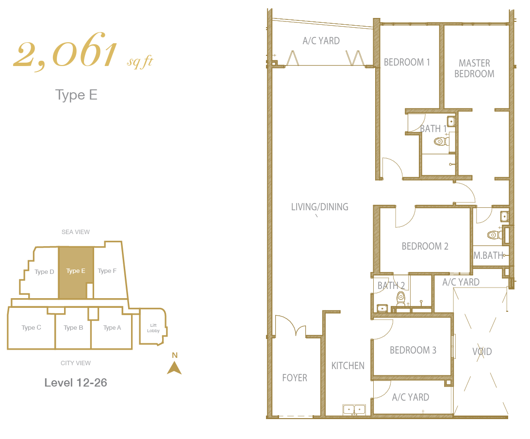 Cantonment Residence Type E floor plan
