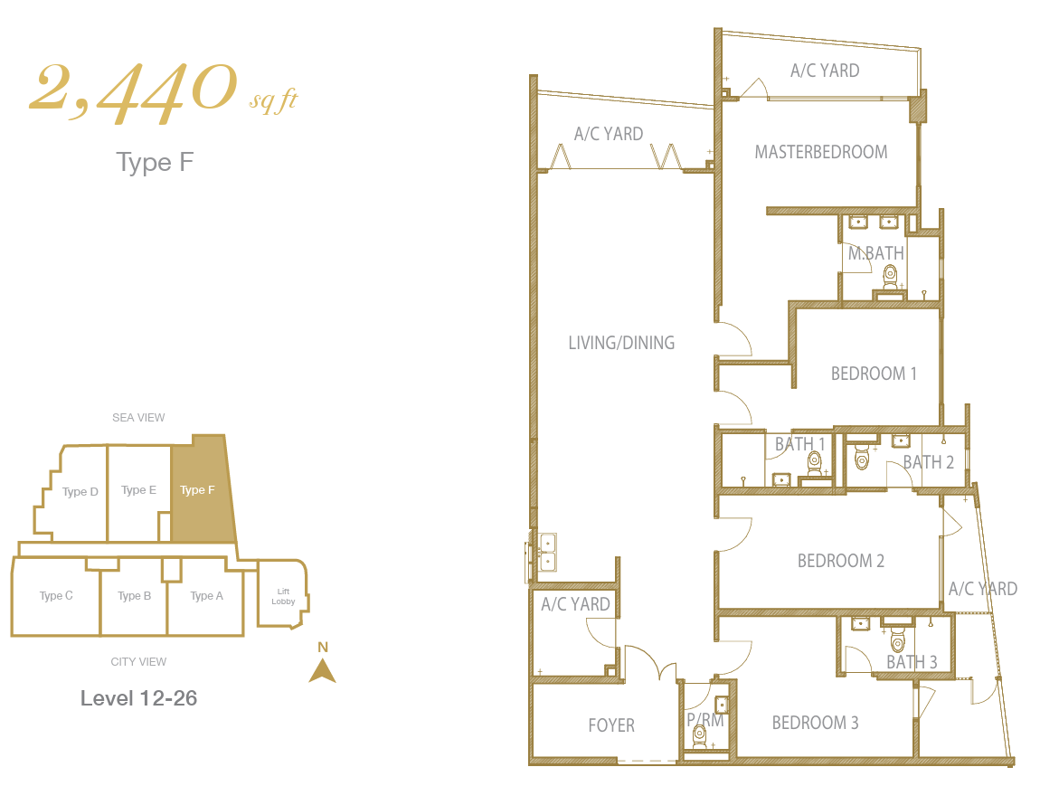 Cantonment Residence Type F floor plan