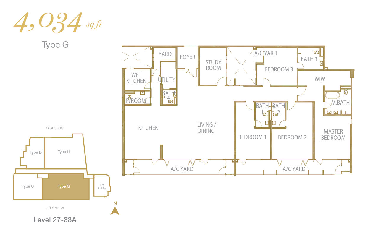 Cantonment Residence Type G floor plan