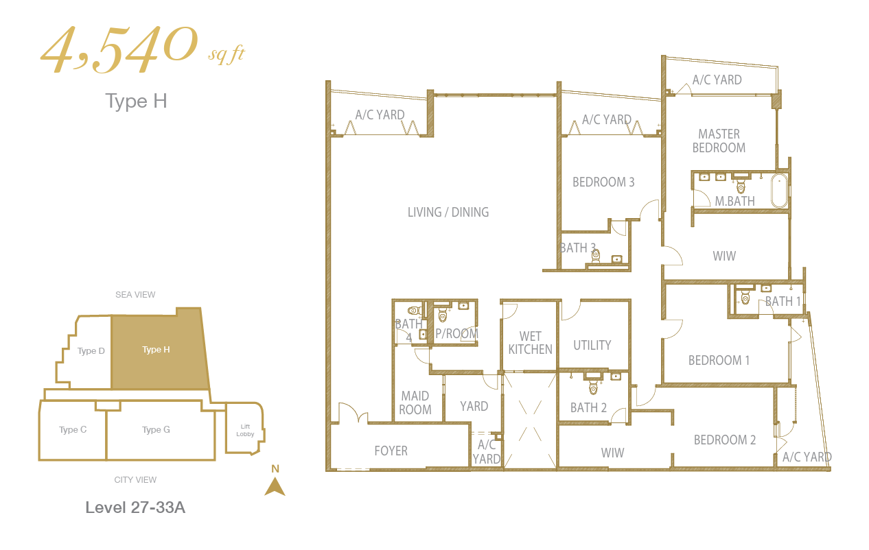 Cantonment Residence Type H floor plan