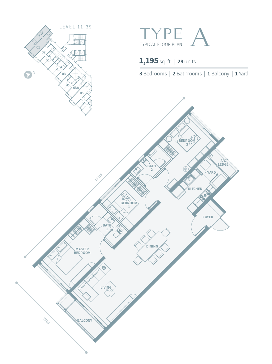 Merione Residence Type A floor plan