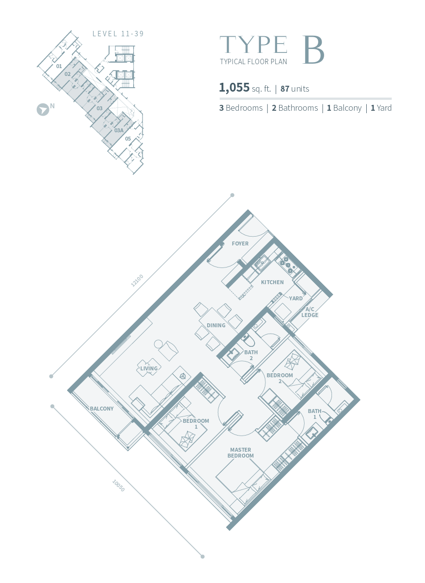 Merione Residence Type B floor plan