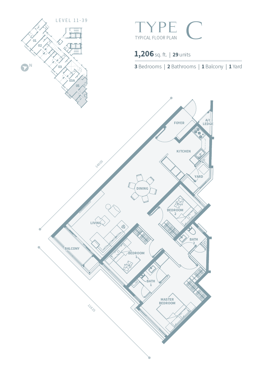 Merione Residence Type C floor plan