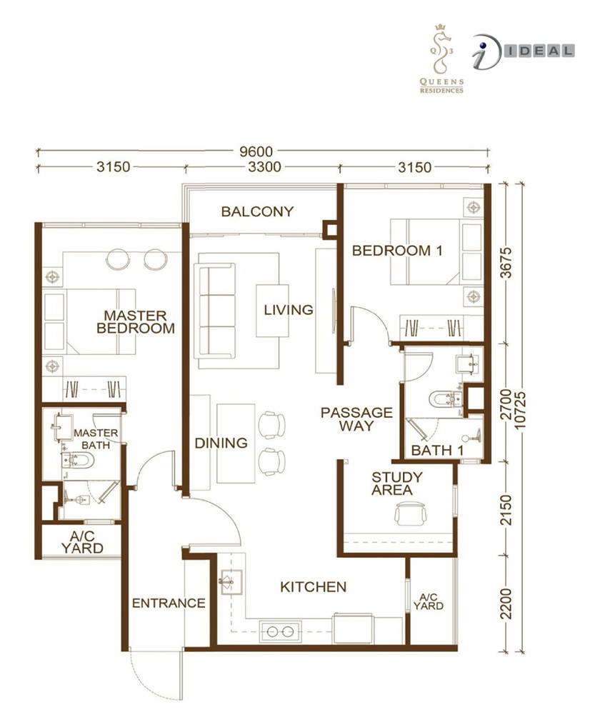 Queens Waterfront 3 Layout 01 floor plan