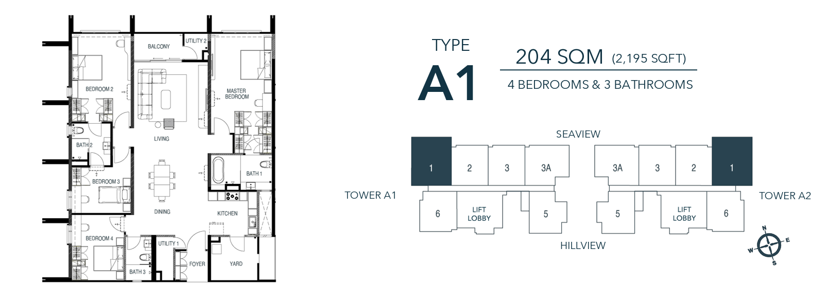 WaterStone Residence Type A1 floor plan